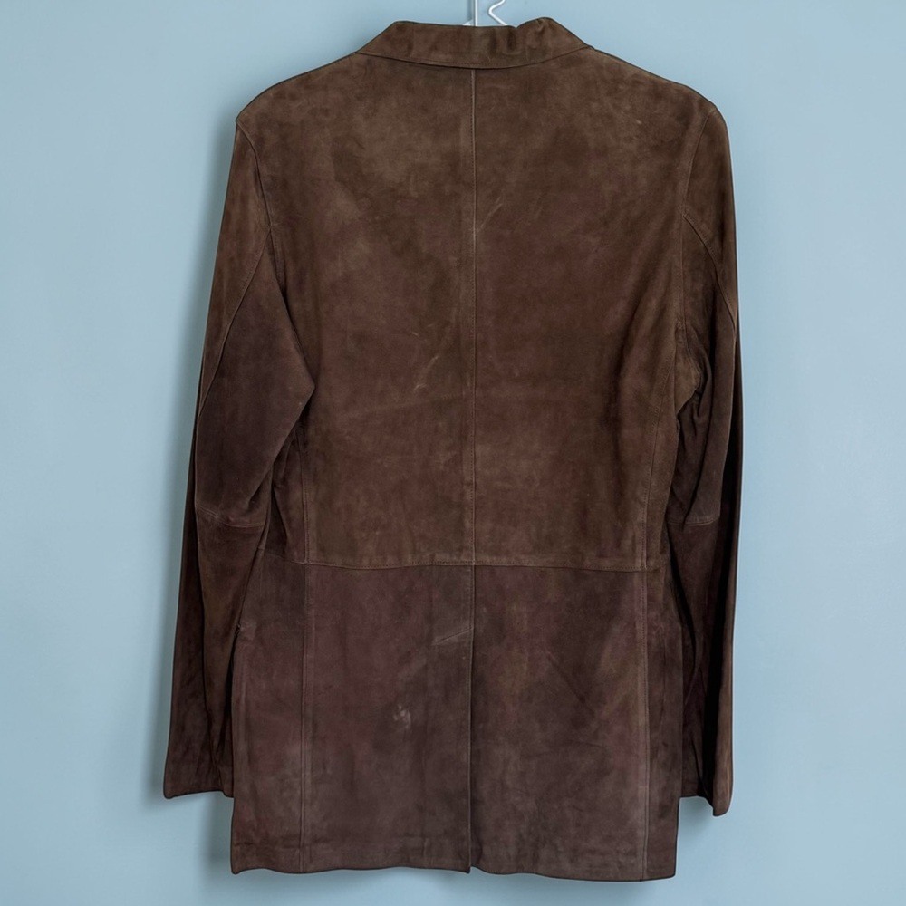 Banana Republic Dark Brown Suede Blazer Size S Vintage 90’s NWT Classic Relaxed - Picture 2 of 5